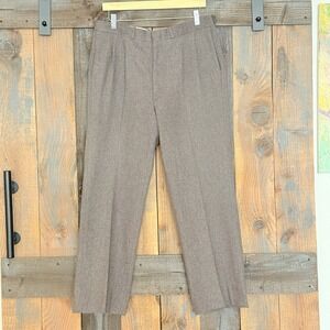 Vtg Farah Wool Blend Dress Pants Tailored Tweed Style Trouser Mens 34x27.5